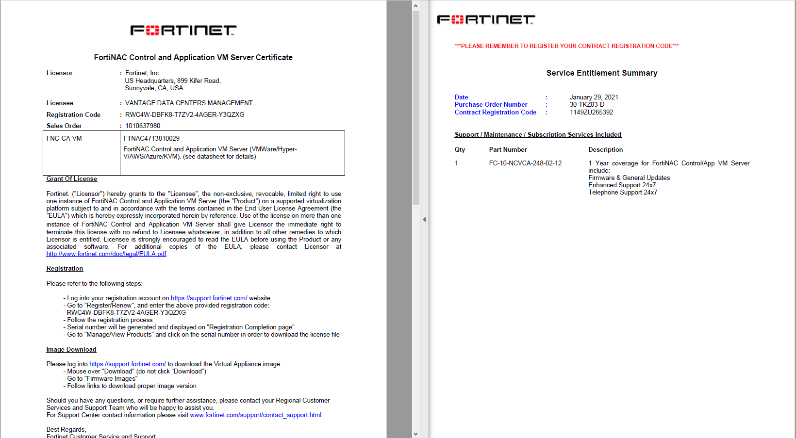 Step 2 Product Registration Fortinac F 7 6 0 Fortinet Document Library